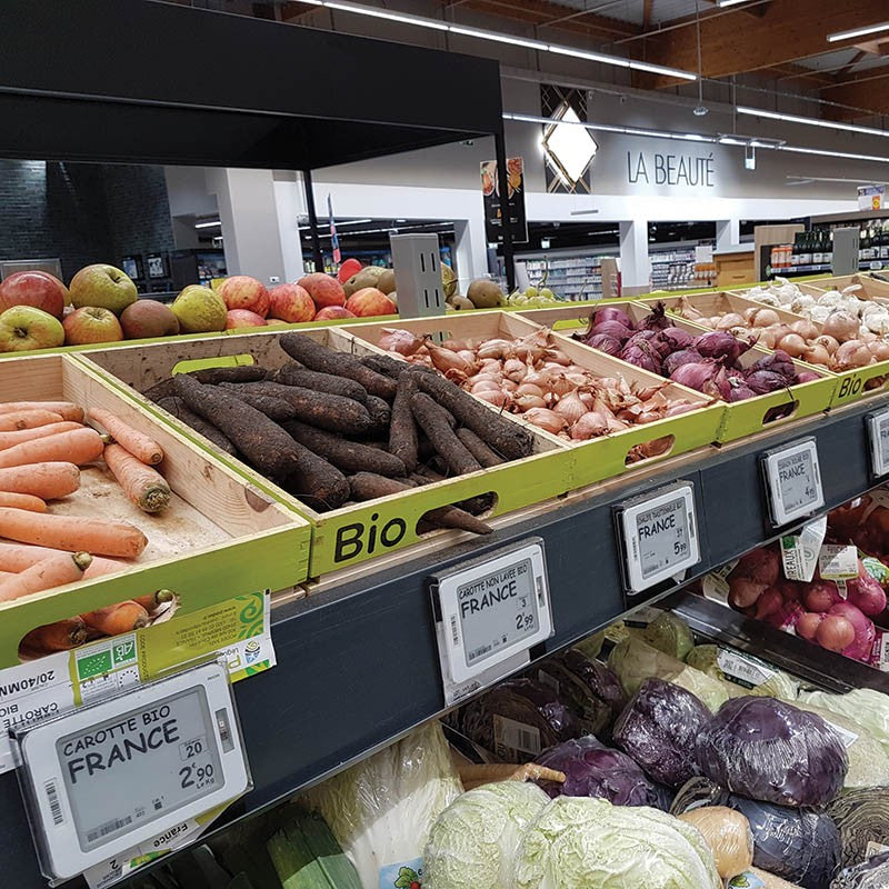 Cagette bois rectangle pm + logo bio VERT BOIS | 6 Unité(s)