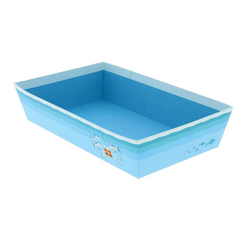Corbeille carton rectangle Obleue 33x20 bleu CARTON | 30 Unité(s)