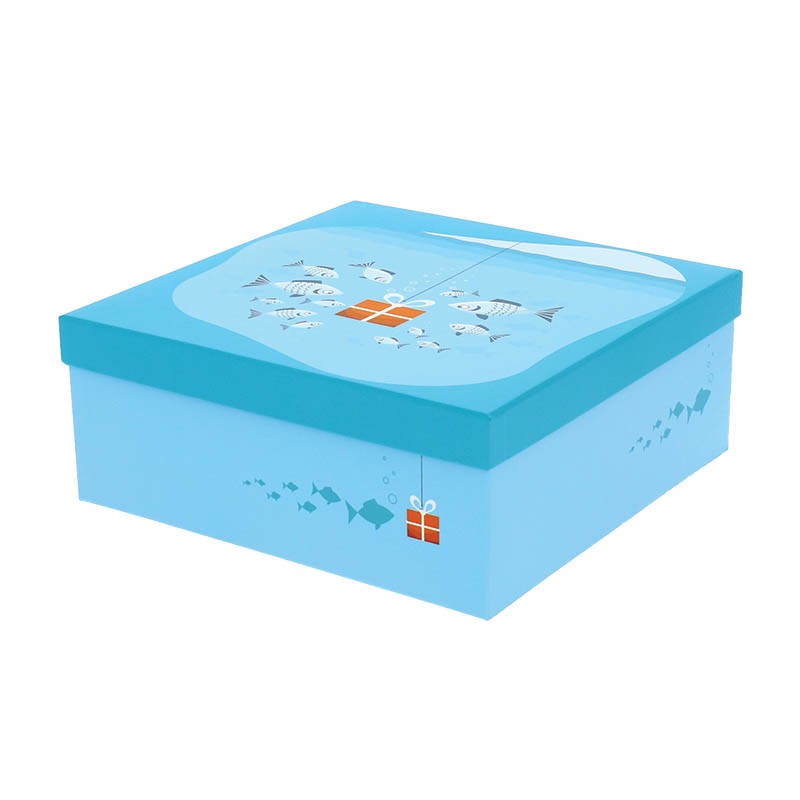 Boite carton carrée Obleue 25x25 bleu CARTON | 16 Unité(s)