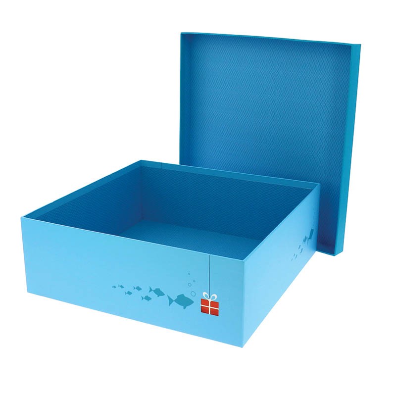 Boite carton carrée Obleue 34x34 bleu CARTON | 8 Unité(s)