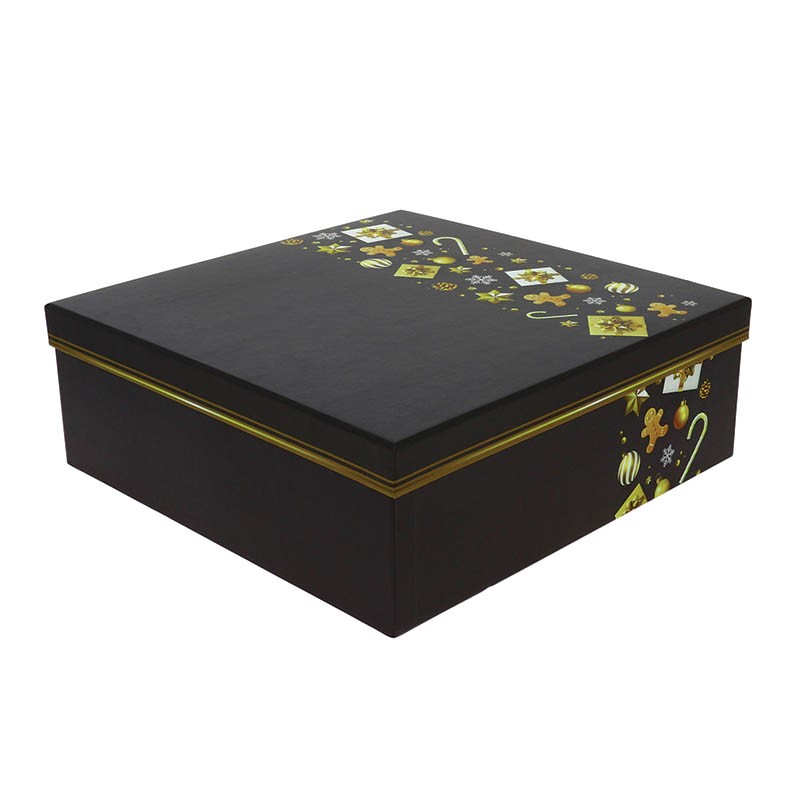 Boite carton carrée cado 25x25 noir CARTON | 16 Unité(s)