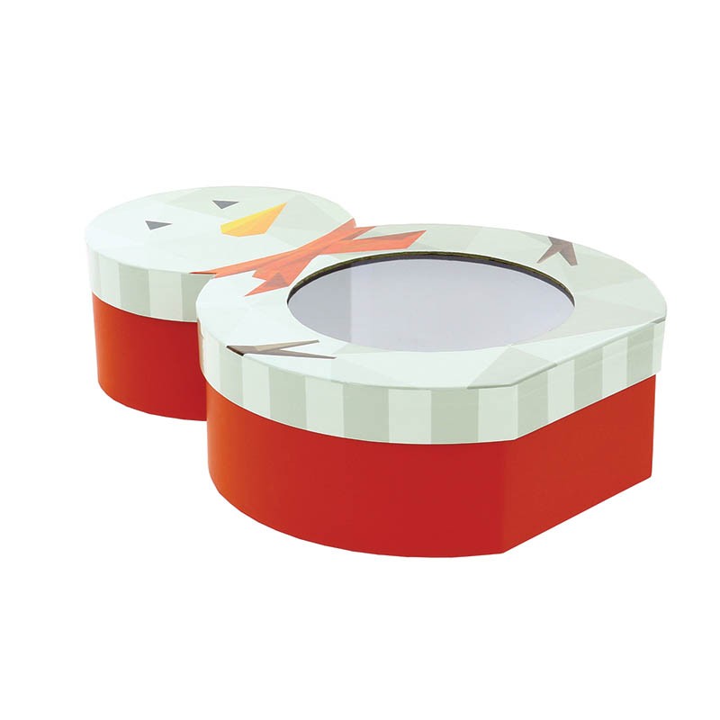 Boite bonhomme de neige carton 38x26 rouge CARTON | 10 Unité(s)