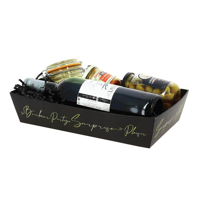 Corbeille carton rectangle Signature 33x20 noir CARTON | 30 Unité(s)