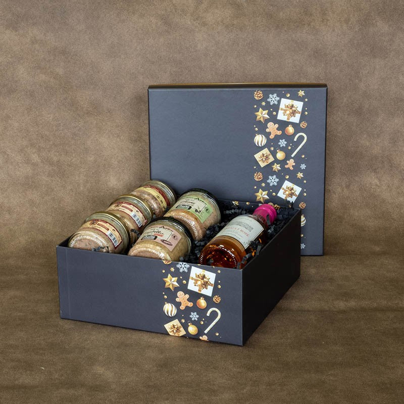 Boite carton carrée cado 25x25 noir CARTON | 16 Unité(s)