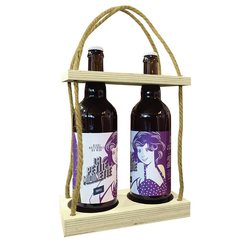 Serviteur bois 2 bouteilles 22x11x4 cm Bois BOIS | 30 Unité(s)