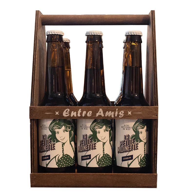 Serviteur bois 6 bières Entre Amis 20x15x8.5 CM Bois BOIS | 15 Unité(s)