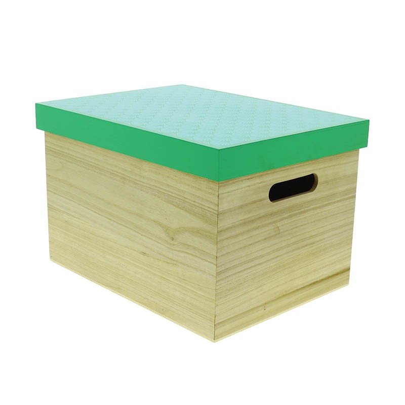 Boite rectangle bois Amandine vert BOIS | 6 Unité(s)