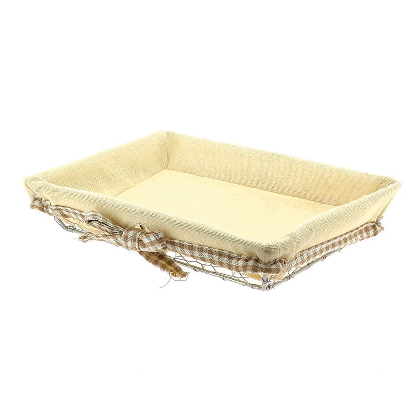 Corbeille rectangle métal Bocage 28x20 beige METAL | 40 Unité(s)