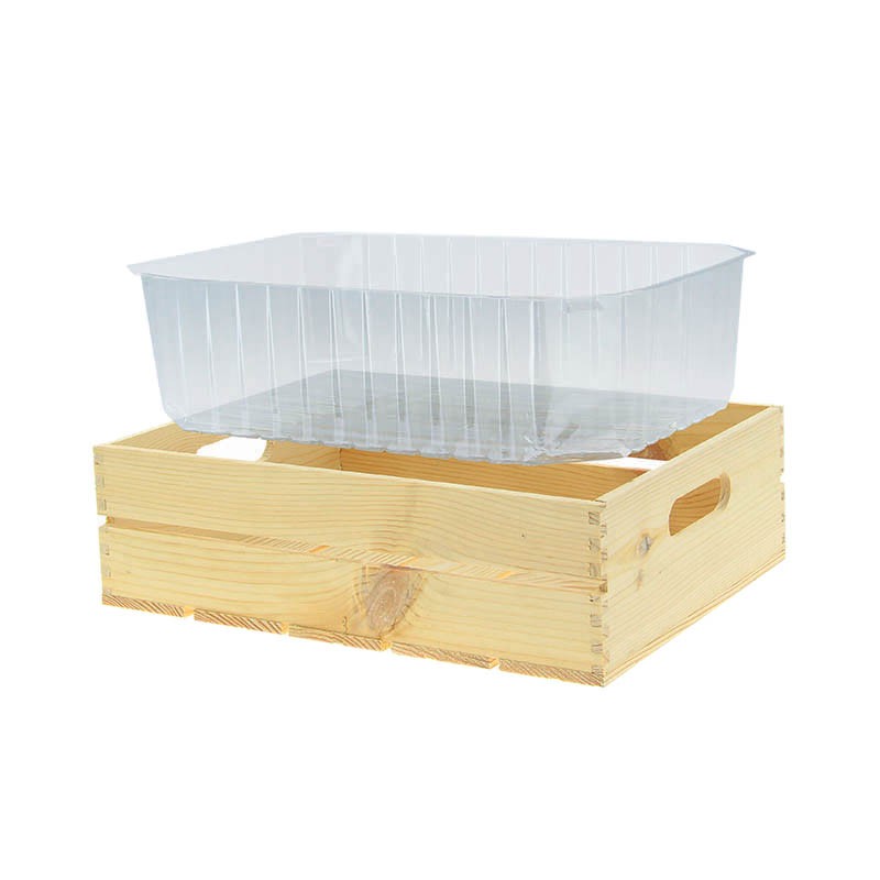Cagette bois avec fond plastique rectangle pm BOIS BOIS | 12 Unité(s)