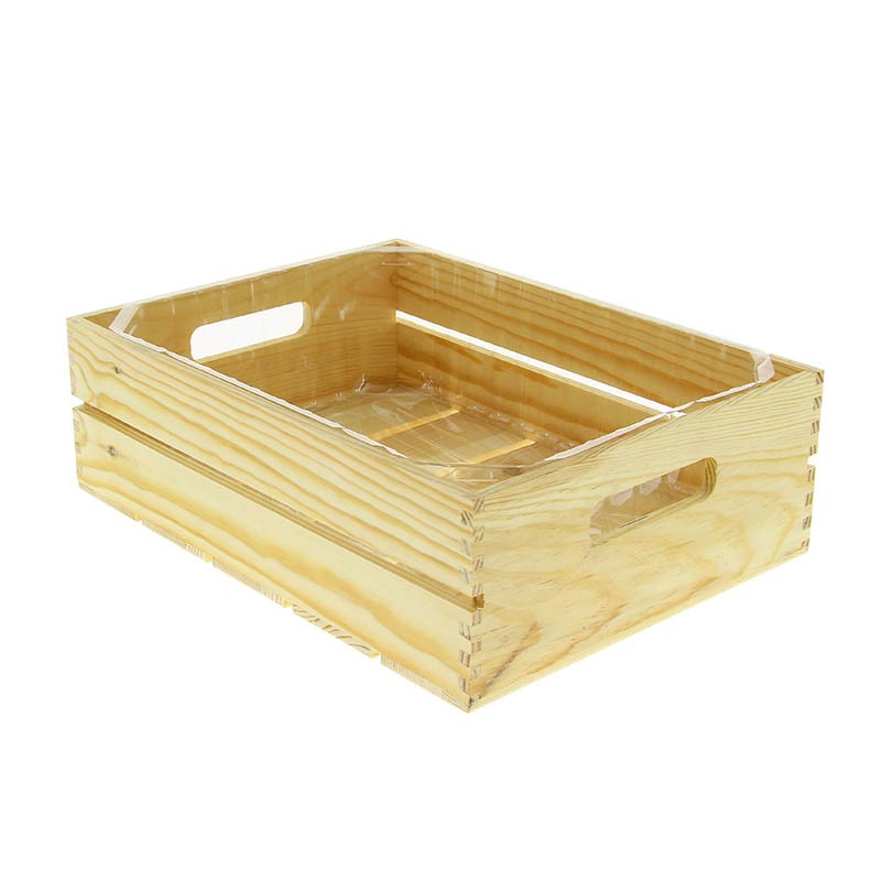Cagette bois avec fond plastique rectangle pm BOIS BOIS | 12 Unité(s)