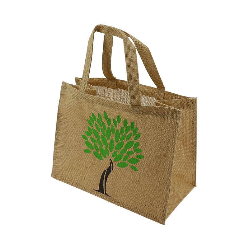 Sac jute logo arbre 36x19 MARRON JUTE | 75 Unité(s)