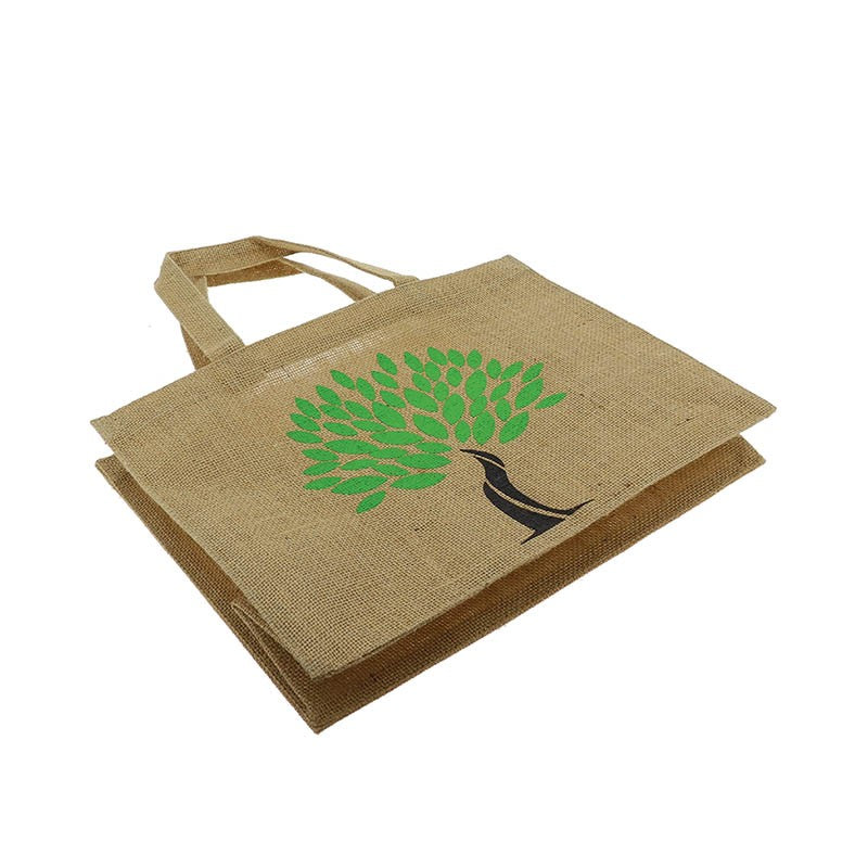 Sac jute logo arbre 36x19 MARRON JUTE | 75 Unité(s)