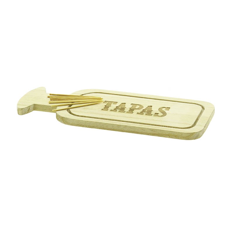 Planchette à tapas + 8 piques bois 23x10 BOIS BOIS | 120 Unité(s)
