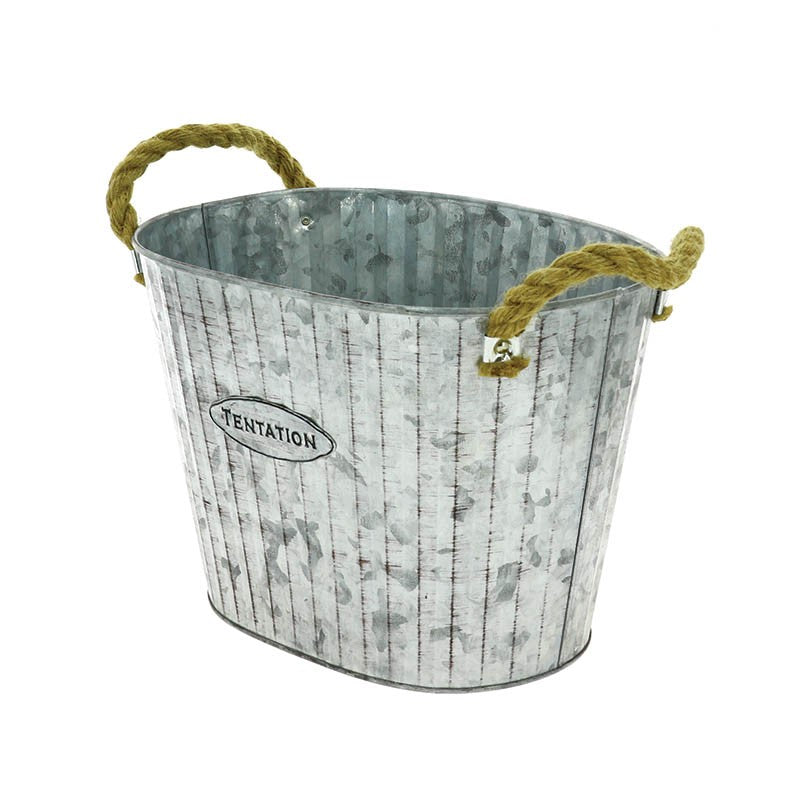 Corbeille ovale zinc Tentation 28x21 GRIS ZINC | 16 Unité(s)