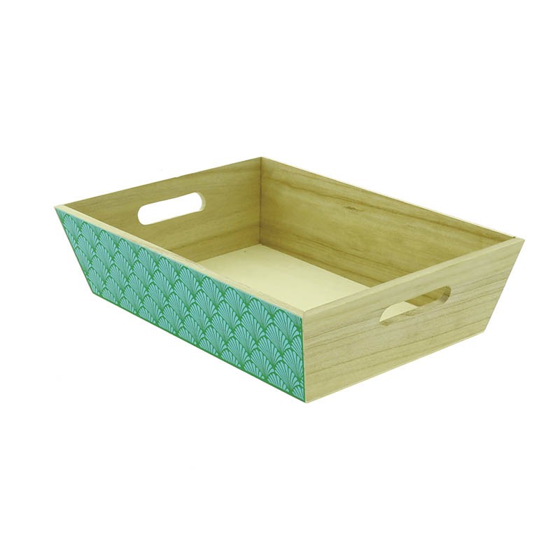 Corbeille bois rectangle Amandine 35x25 VERT BOIS | 20 Unité(s)