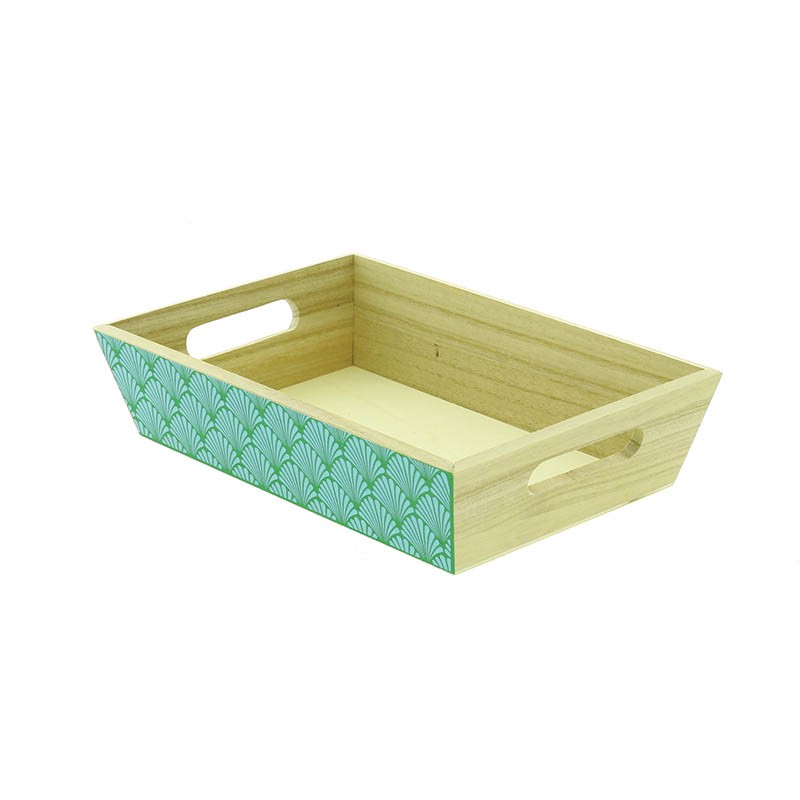 Corbeille bois rectangle Amandine 28x20 VERT BOIS | 40 Unité(s)