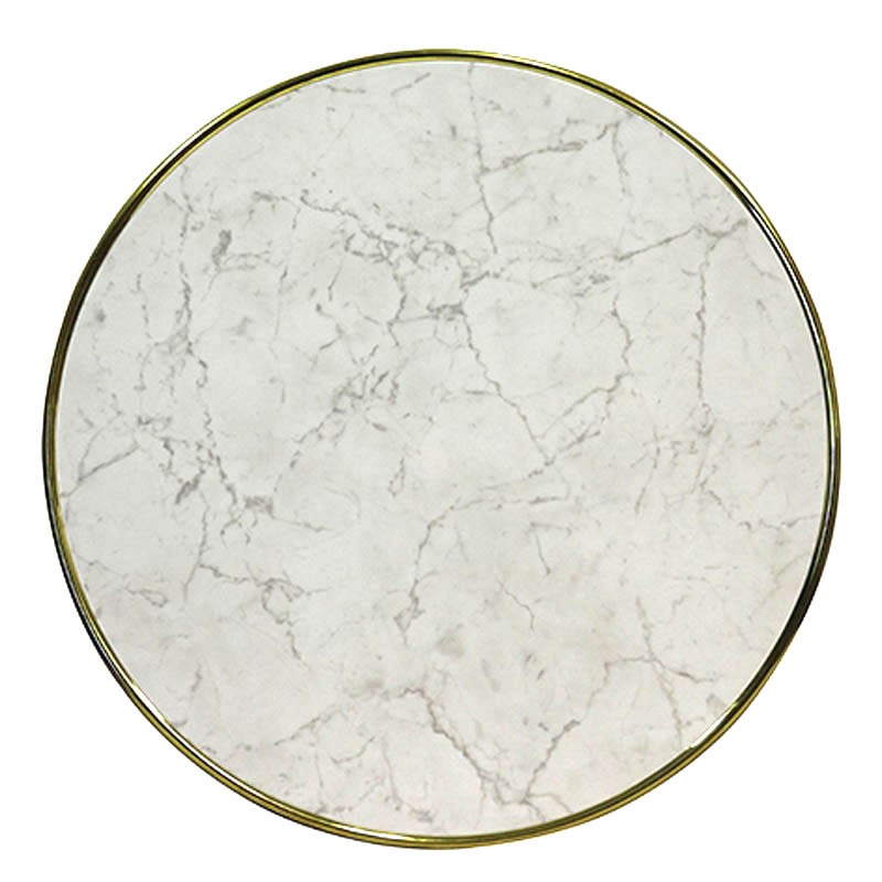 Plateau cerclage laiton Topalit Ø blanc marbré BLANC BOIS | 1 Unité(s)