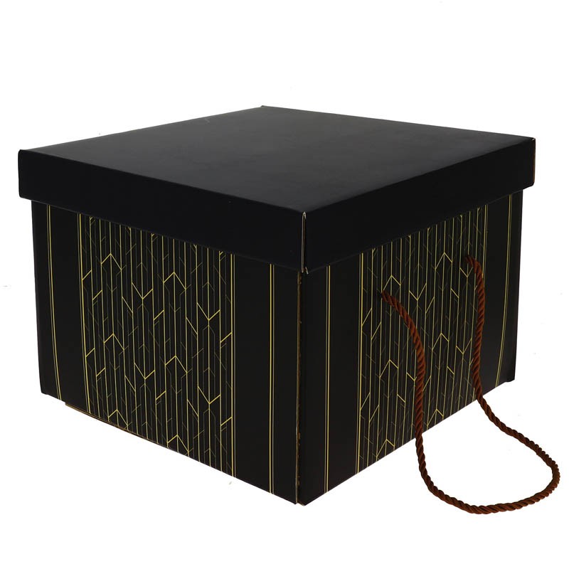 Boite carrée pliante Allure 27x27 NOIR CARTON | 20 Unité(s)