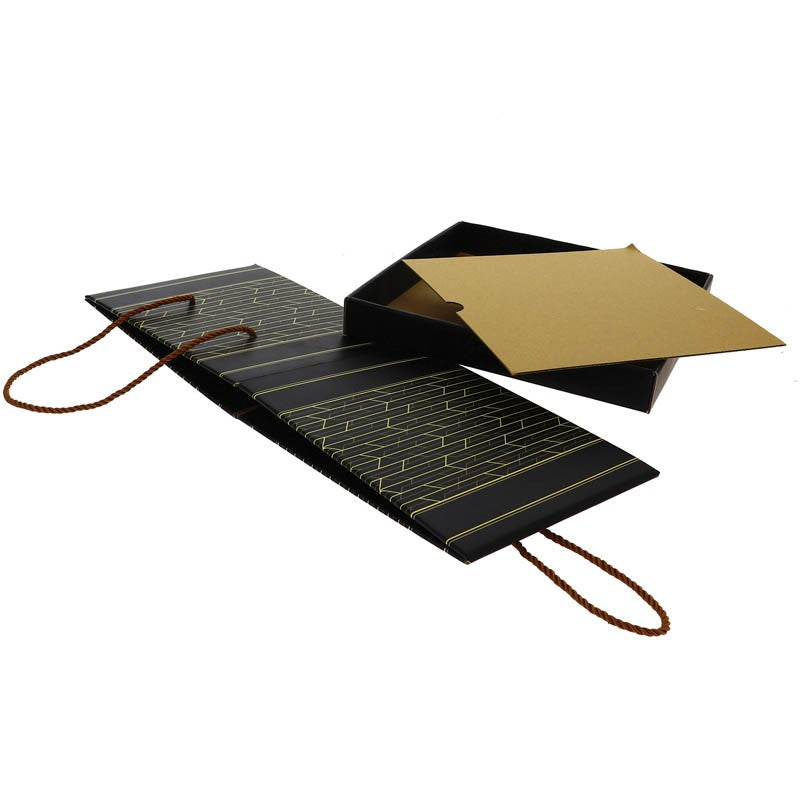 Boite carrée pliante Allure 27x27 NOIR CARTON | 20 Unité(s)