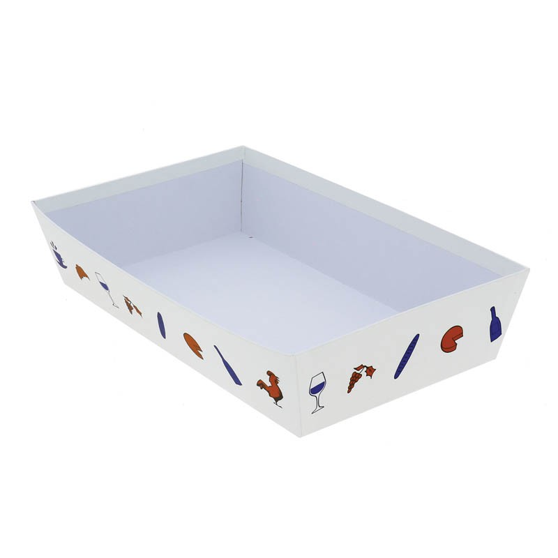 Corbeille carton rectangle Hexagone 33x20 BLANC CARTON | 30 Unité(s)