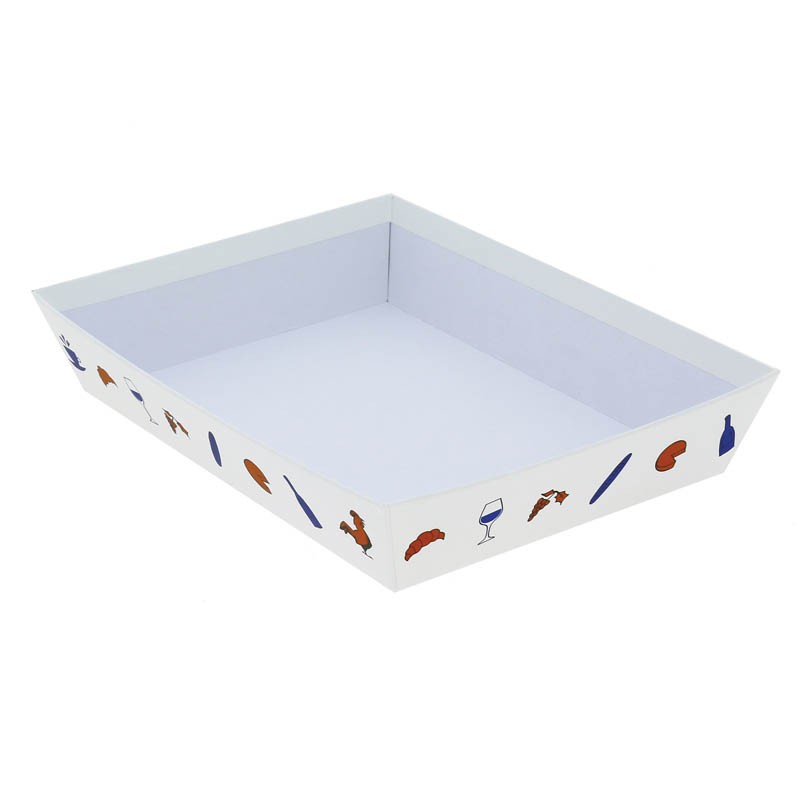 Corbeille carton rectangle Hexagone 27x20 BLANC CARTON | 48 Unité(s)