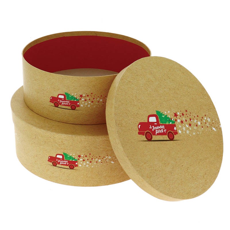 Boites rondes carton Classic jeu de 2 MARRON CARTON | 10 Unité(s)