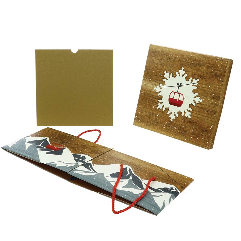 Boite carrée pliante Chalet 27x27 MARRON CARTON | 20 Unité(s)