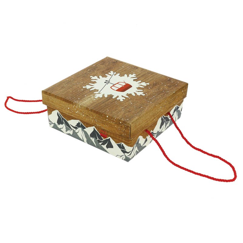Boite carrée pliante Chalet 25x25 MARRON CARTON | 20 Unité(s)