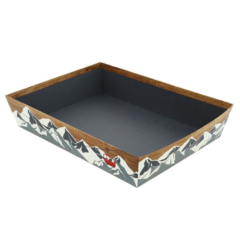 Corbeille carton rectangle Chalet 36x27 MARRON CARTON | 30 Unité(s)