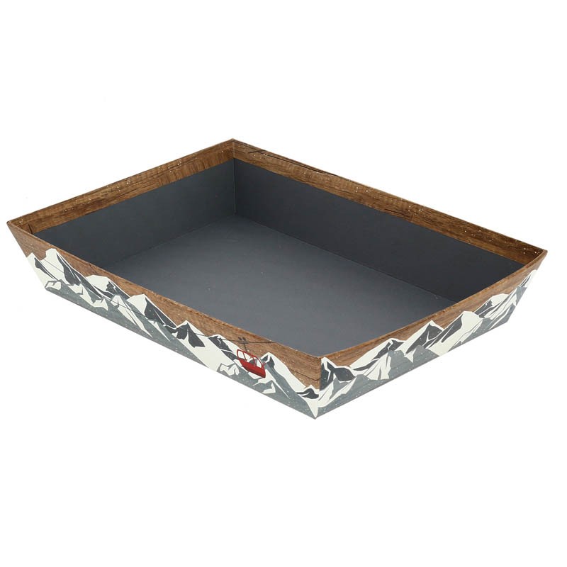 Corbeille carton rectangle Chalet 33x20 MARRON CARTON | 30 Unité(s)