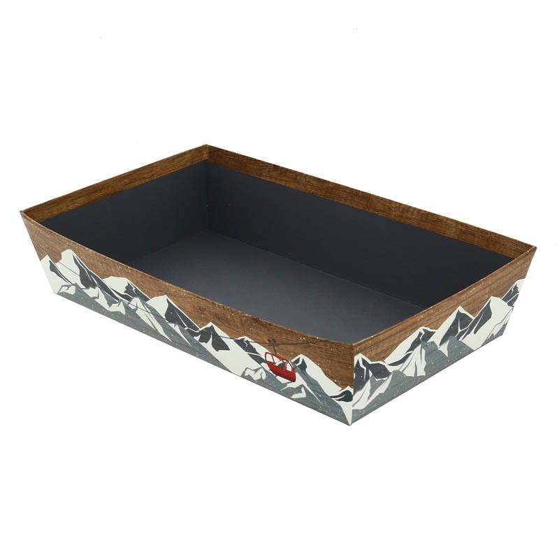 Corbeille carton rectangle Chalet 27x20 MARRON CARTON | 48 Unité(s)