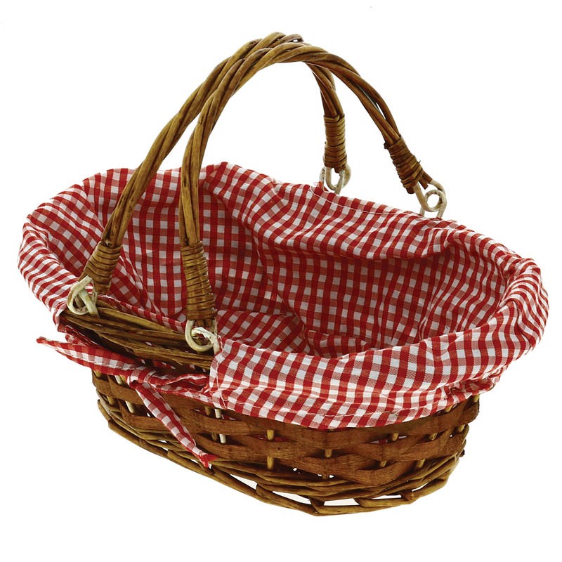 Trotteur ovale Vichy rouge Caro 36x27 Rouge BOIS | 30 Unité(s)