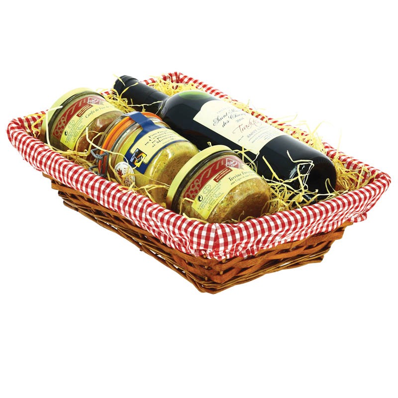 Corbeille rectangle osier Caro 35x25 Rouge BOIS | 30 Unité(s)