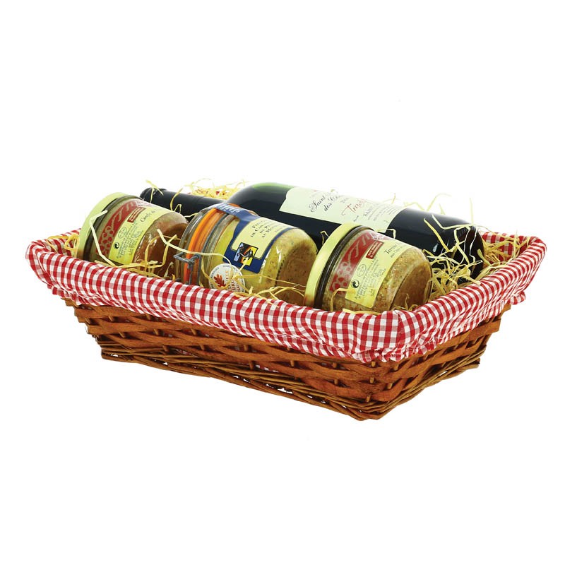 Corbeille rectangle osier Caro 35x25 Rouge BOIS | 30 Unité(s)