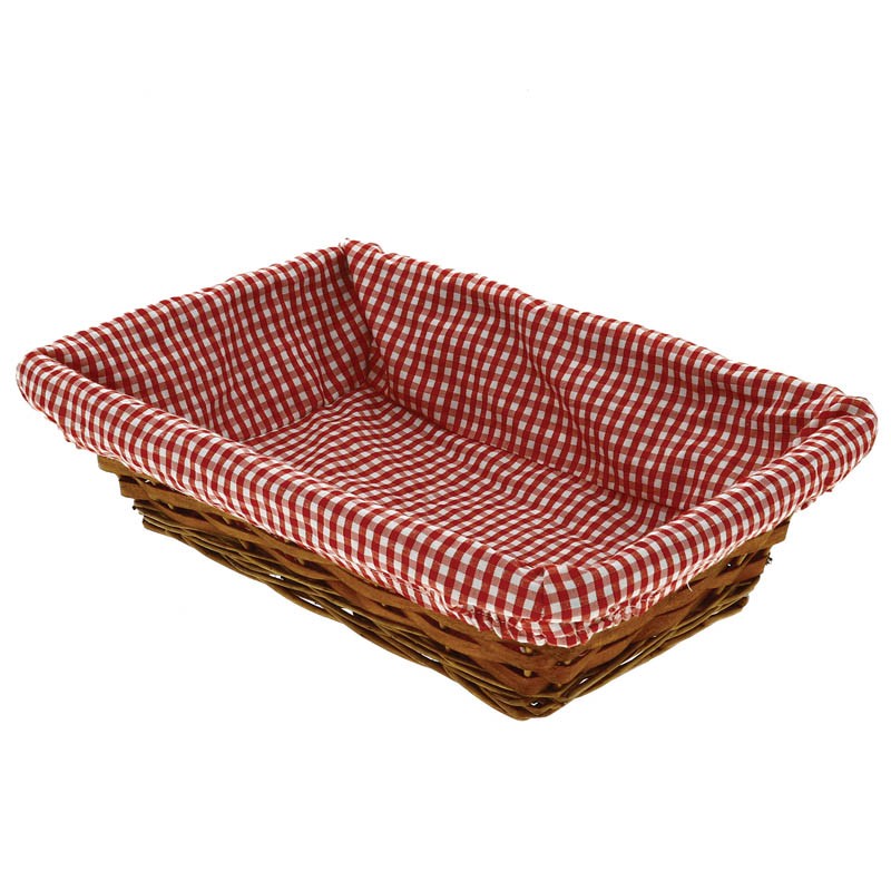 Corbeille rectangle osier Caro 35x25 Rouge BOIS | 30 Unité(s)
