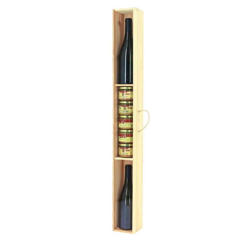 Boite rectangle bois 3 compartiments 100cm NATUREL BOIS | 6 Unité(s)