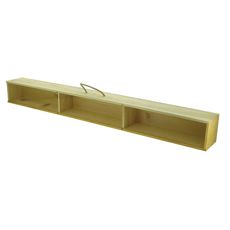 Boite rectangle bois 3 compartiments 100cm NATUREL BOIS | 6 Unité(s)