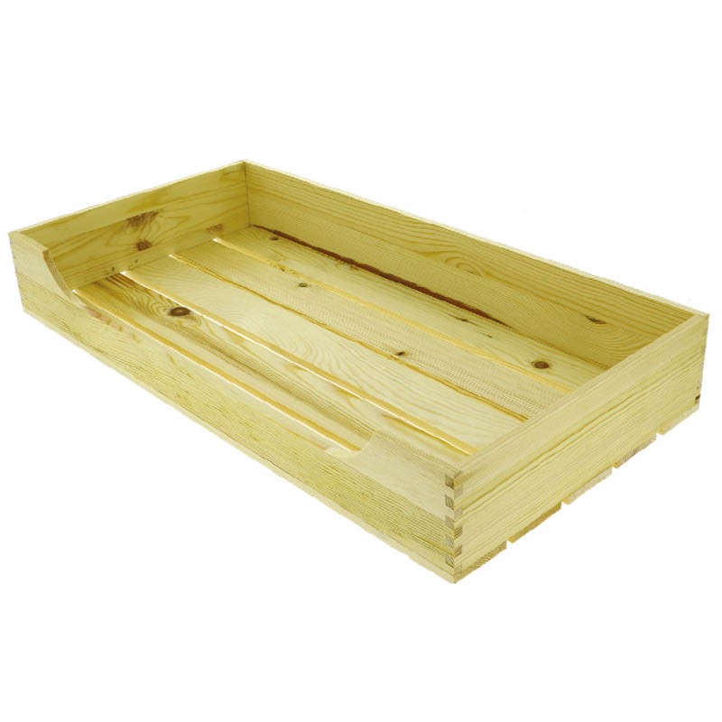 Cagette bois rectangle ouverte NATUREL BOIS | 6 Unité(s)