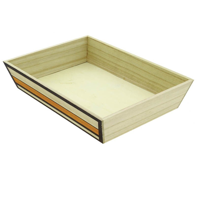 Corbeille bois rectangle Urban 35x25 NATURELLE BOIS | 20 Unité(s)