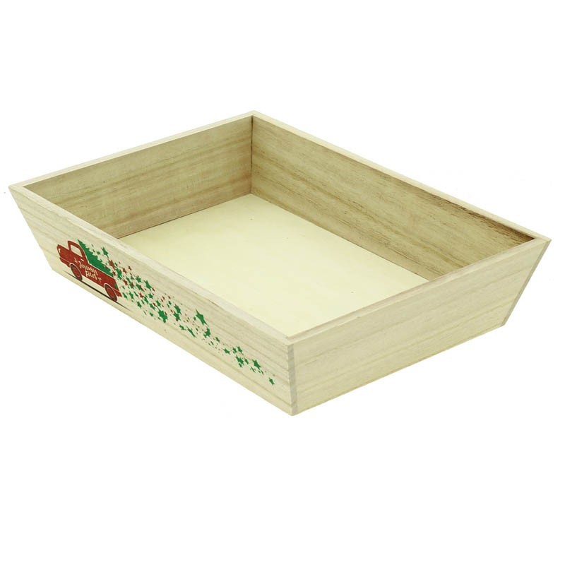 Corbeille rectangle bois Festive 35x25 NATURELLE BOIS | 20 Unité(s)