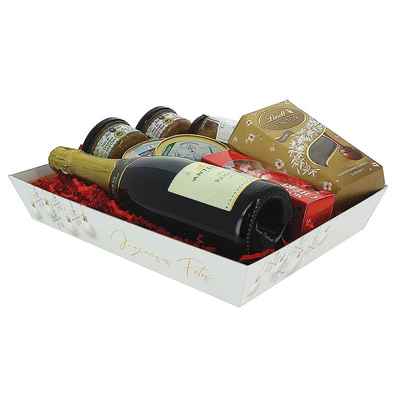 Corbeille carton rectangle Noel Blanc 33x20 BLANC CARTON | 30 Unité(s)