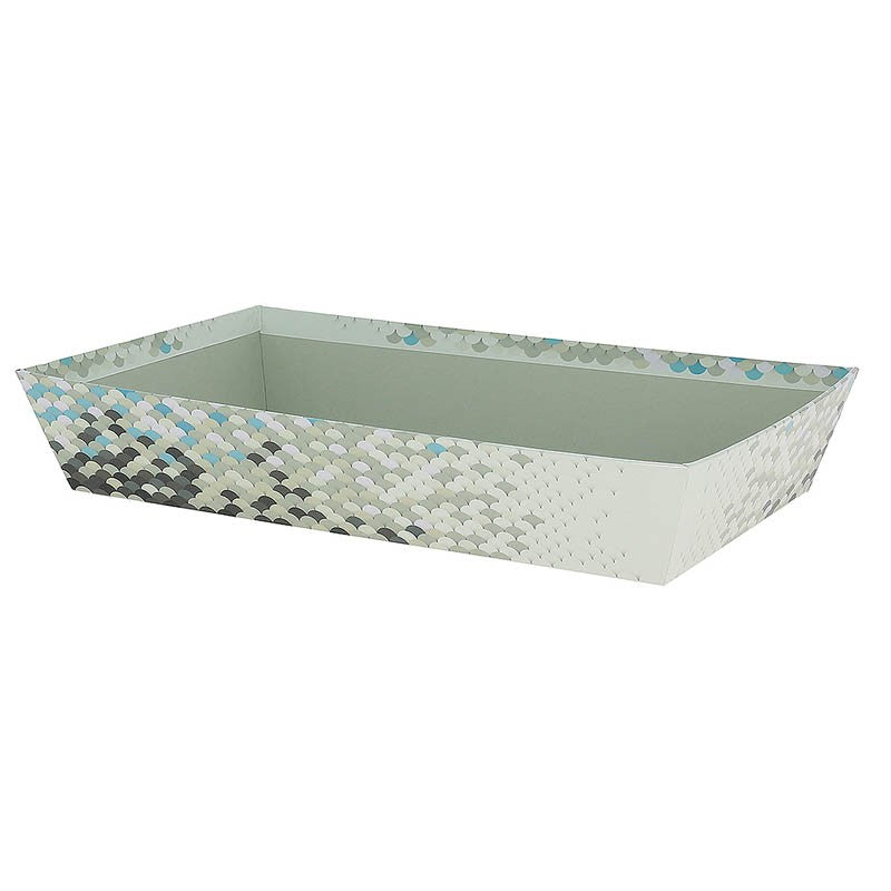 Corbeille carton rectangle Ecailles 33x20 GRIS CARTON | 30 Unité(s)