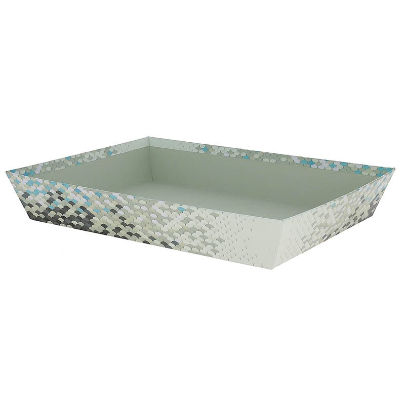 Corbeille carton rectangle Ecailles 36x27 GRIS CARTON | 30 Unité(s)