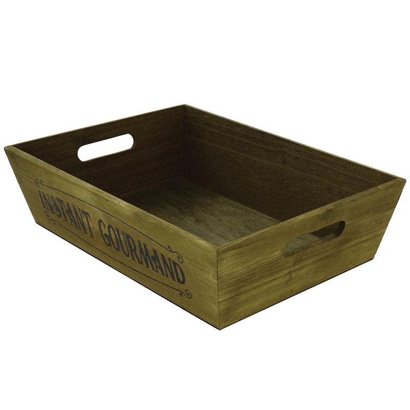 Corbeille bois rectangle Instant Gourmand 35x25 MARRON BOIS | 20 Unité(s)