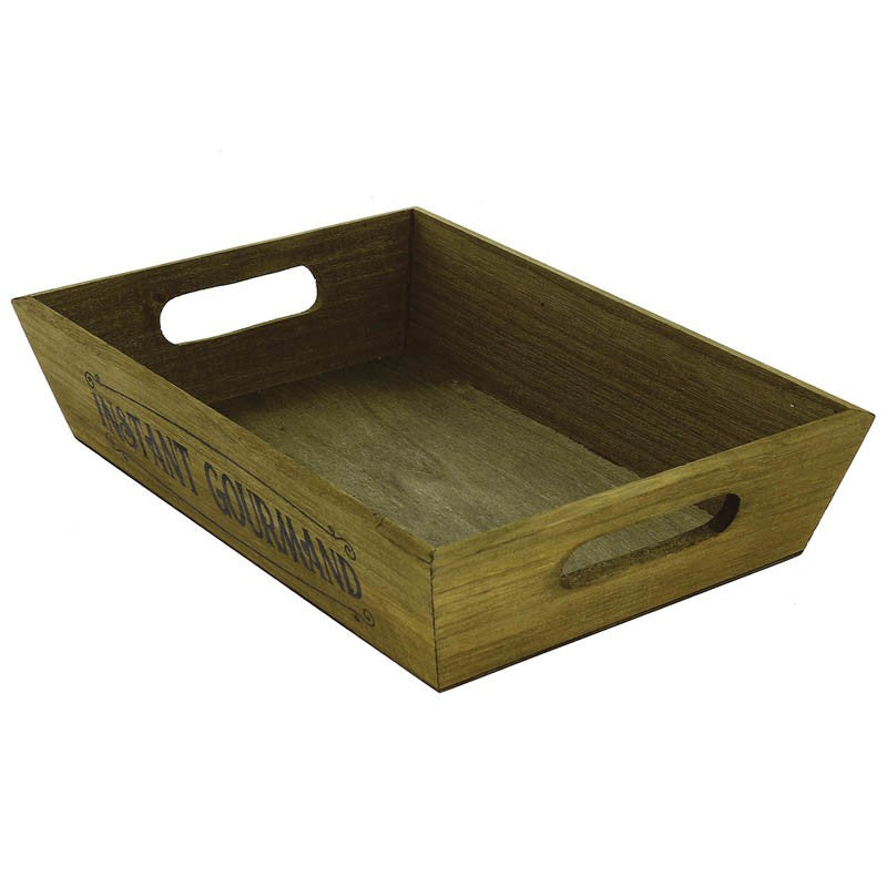 Corbeille bois rectangle Instant Gourmand 28x20 MARRON BOIS | 20 Unité(s)