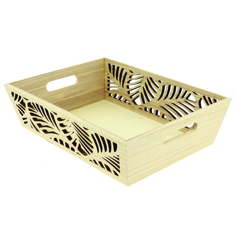 Corbeille bois rectangle Jungle 35x25 NATURELLE BOIS | 20 Unité(s)