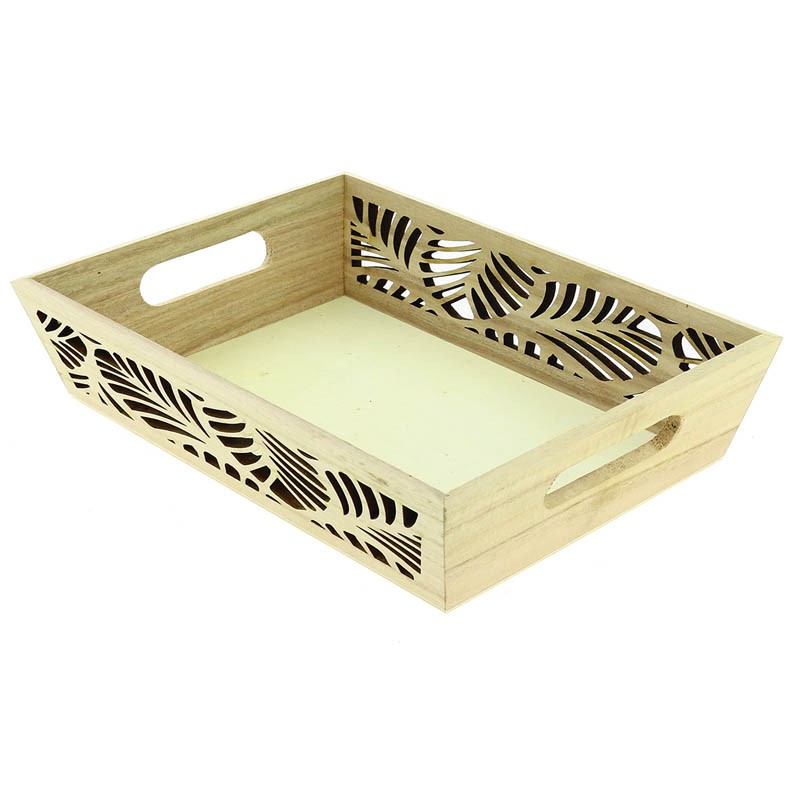 Corbeille bois rectangle Jungle 28x20 NATURELLE BOIS | 20 Unité(s)