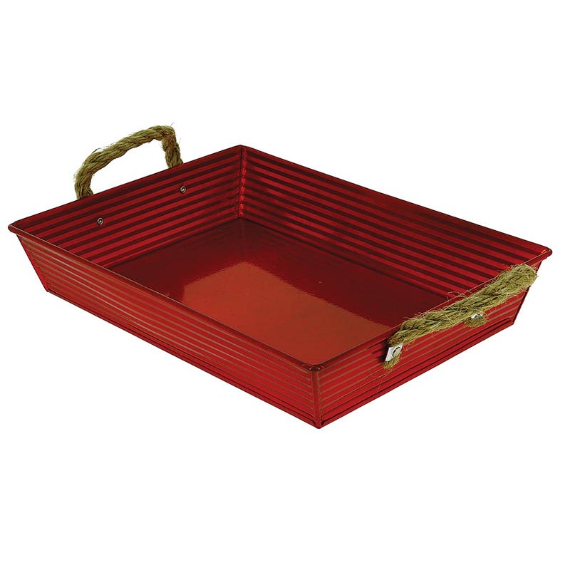 Plateau métal rouge Zinka 26x20 ROUGE ZINC | 38 Unité(s)