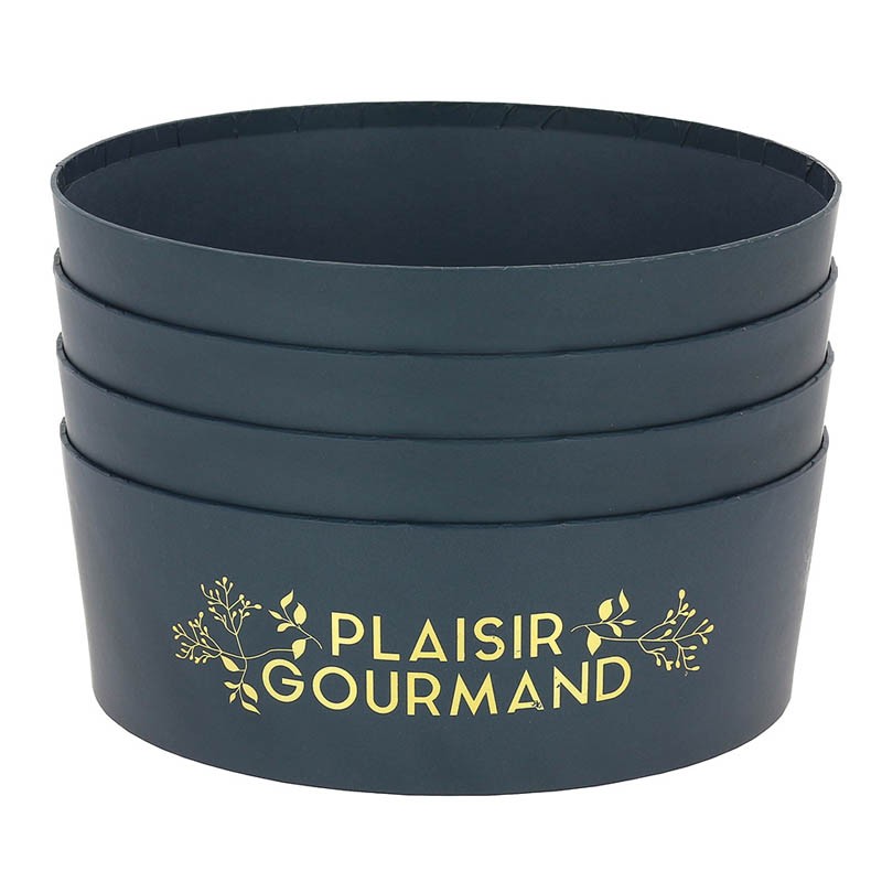 Boite carton ronde empilable Plaisir Gourmand Ø26 BLEU CARTON | 20 Unité(s)