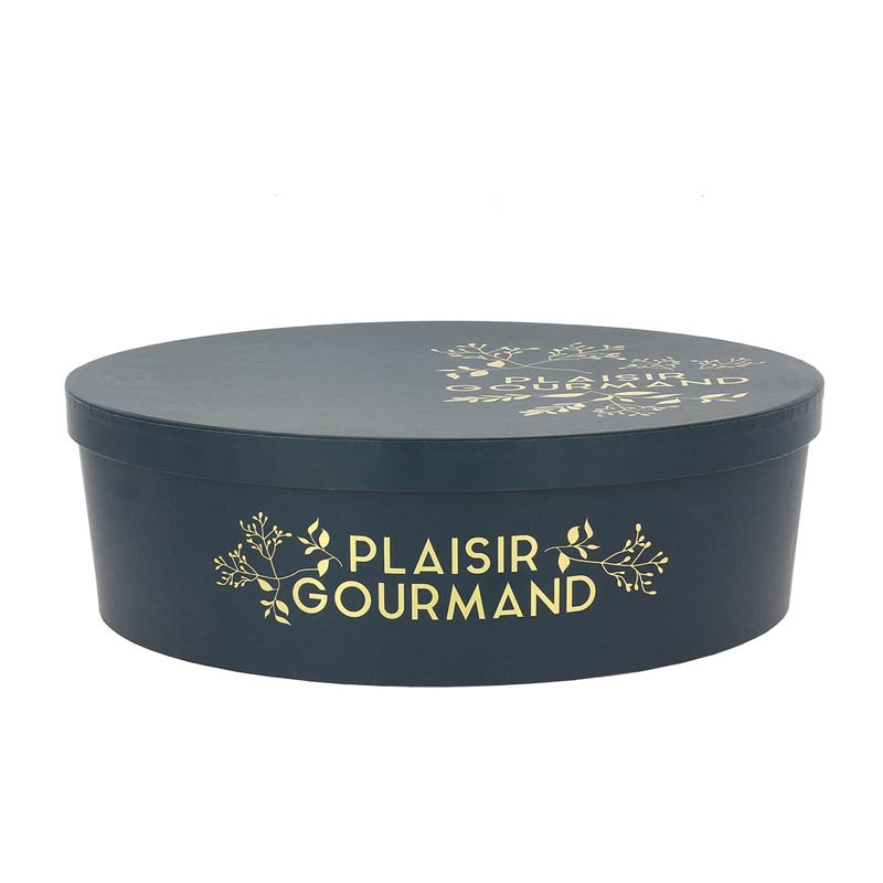 Boite carton ronde empilable Plaisir Gourmand Ø33 BLEU CARTON | 10 Unité(s)